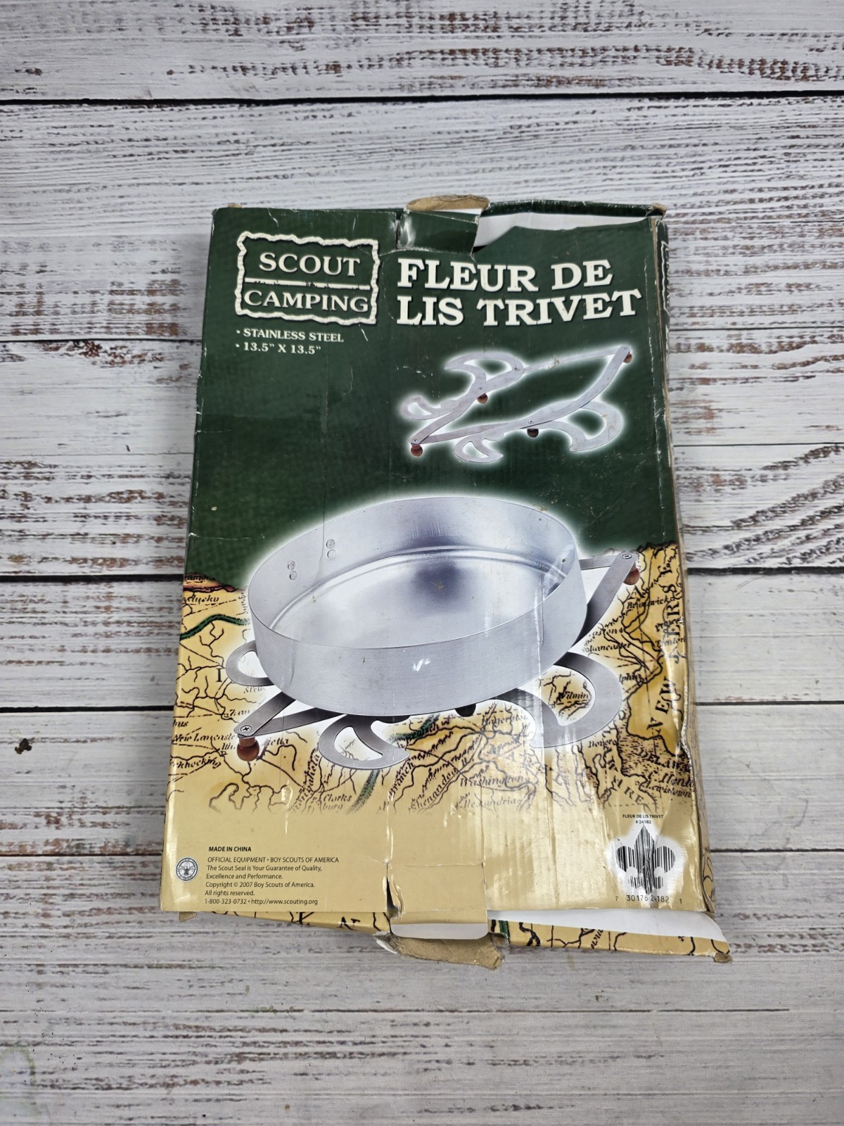 Scout Camping Stainless Steel Fleur De Lis Trivet / AK 2007