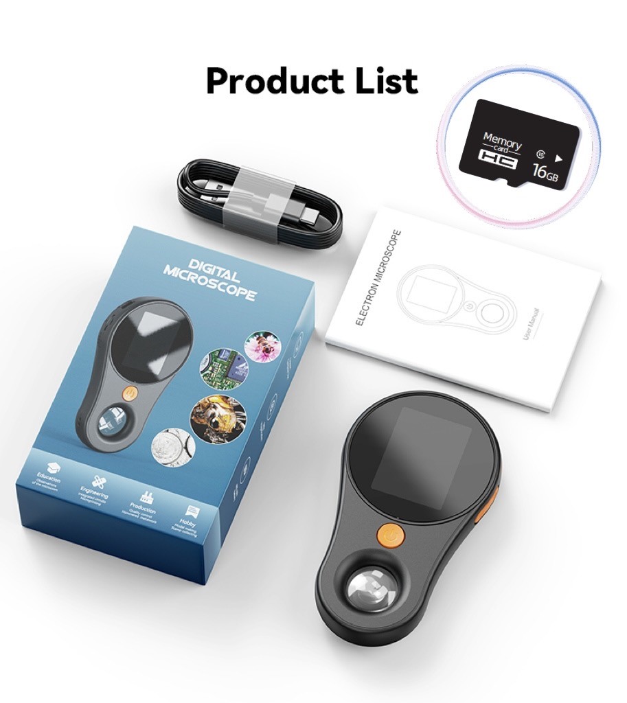 500X Digital Microscope 1080P 2.0inch Video Coin Microscop with Magnifying Glass