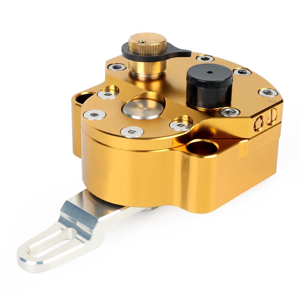 CNC Steering Damper Stabilizer Universal Reversed Safety Control Adjustable Gold