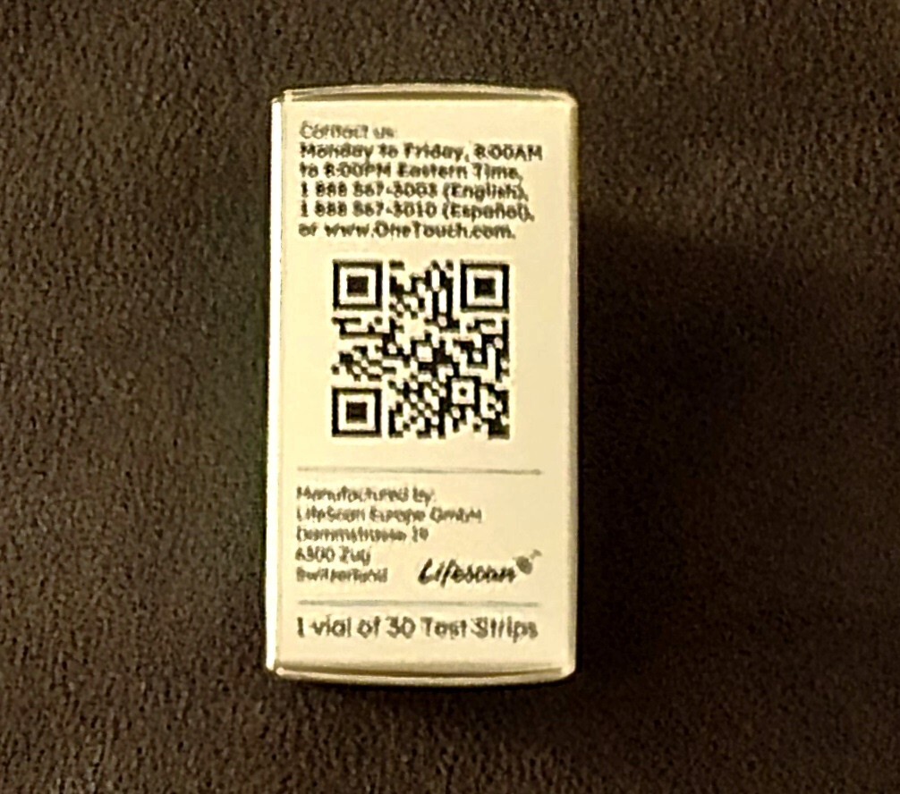 One Touch Verio Glucose Test Strips X 30 Strips - Exp. 08/2026