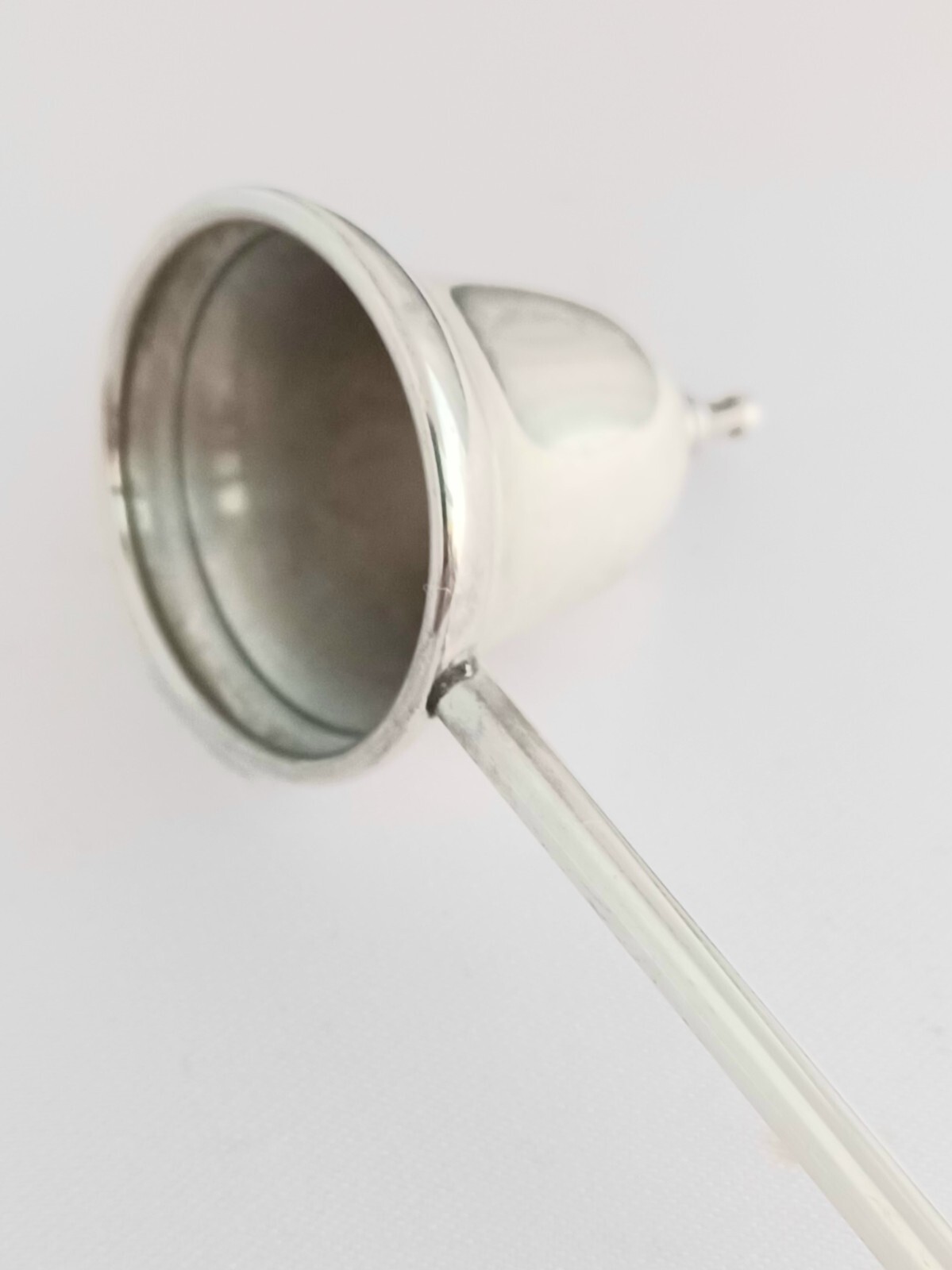 Web Sterling & Wood Handle Candle Snuffer Dark Wood handle 10"