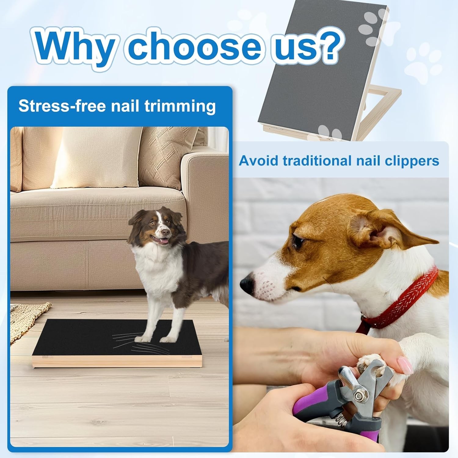 Dog Nail Scratch Pad with Sandpaper Filing Replacement Sandpapers Included