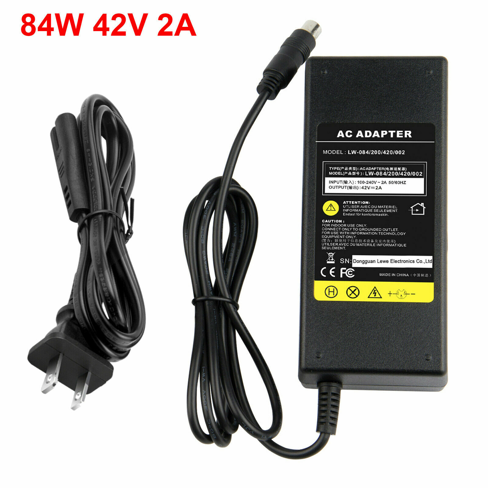Fast Charger 42V 2A for Bird Lime Skip Xiaomi Mijia M365 36V li-ion Battery US