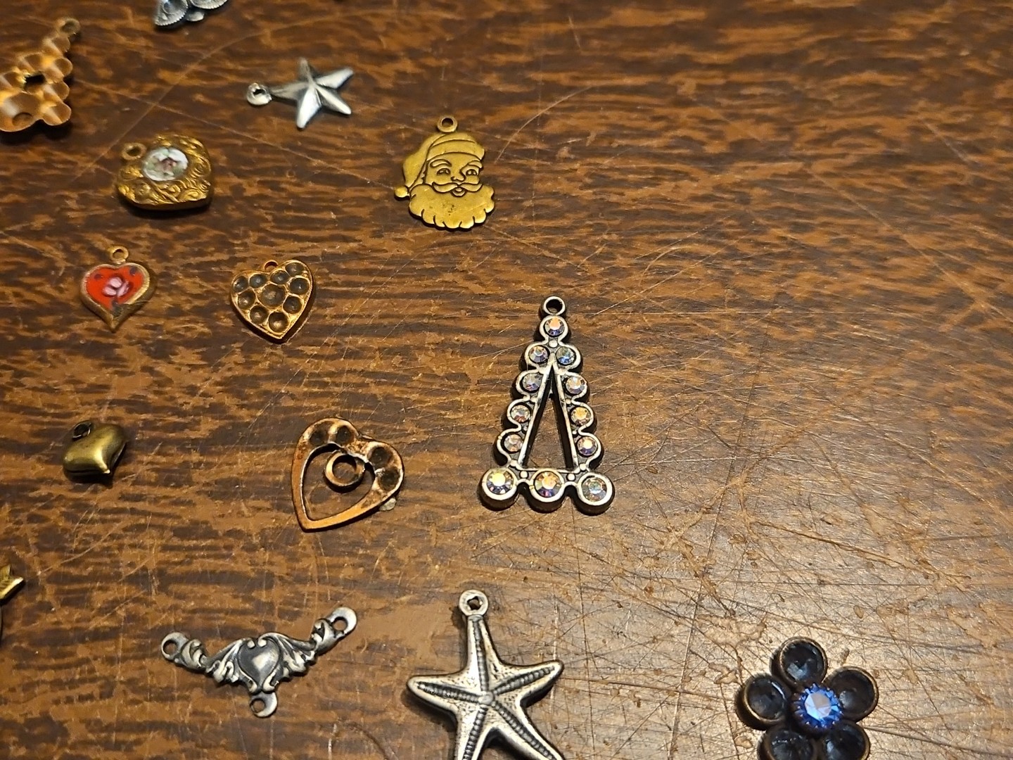 Lot Of 50 Mixed Parts Pcs France Vintage 60s Brass Stampings Findings Jewelry 22