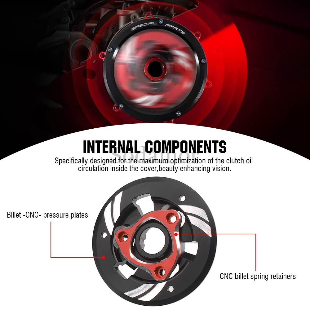 CNC Racing Engine Clear Clutch Cover Spring Retainer For Ducati Panigale V4 18+