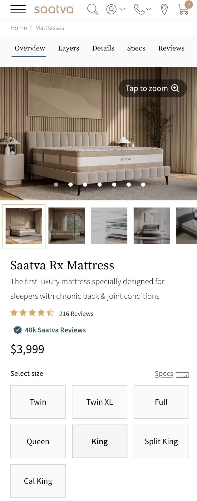 Saatva Rx King Size Mattress ..