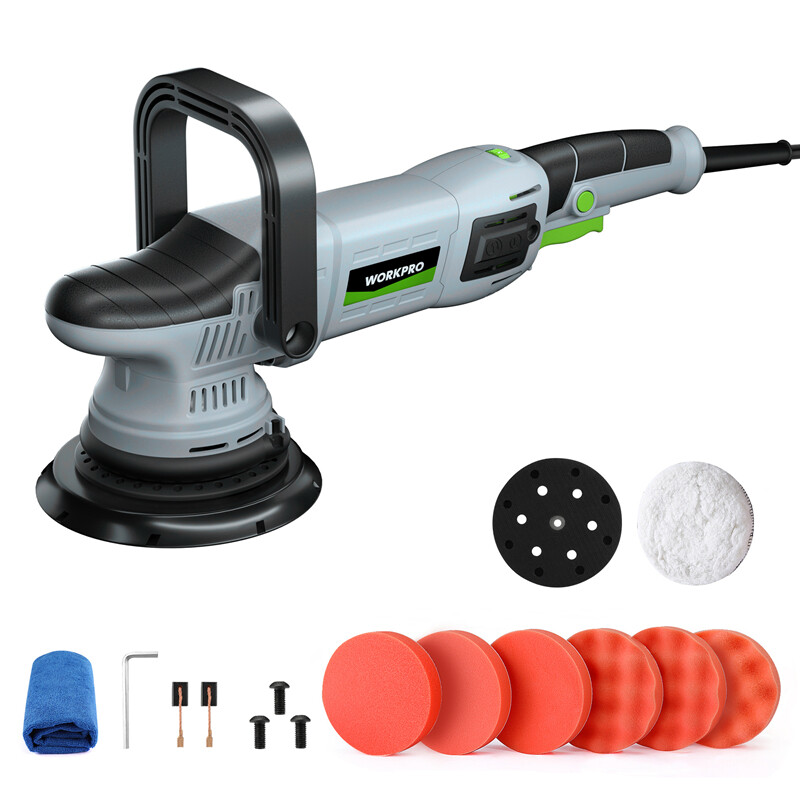 WORKPRO 6" 1080W Buffer Polisher Dual Action Orbital Polish Set 6 Variable Speed