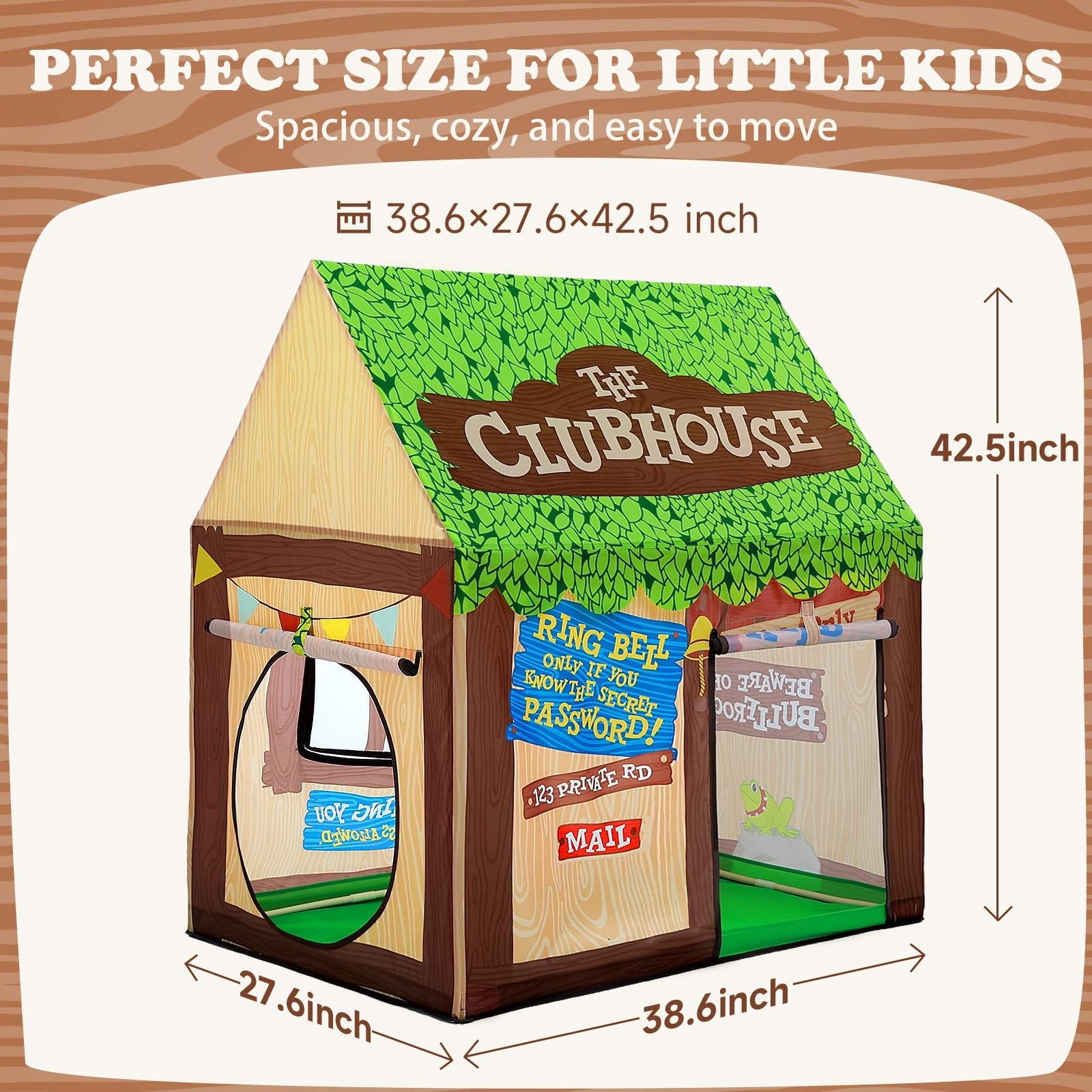 SweHouse Kids Play Tent Indoor Clubhouse Tent for Toddler with Roll-up Door ...