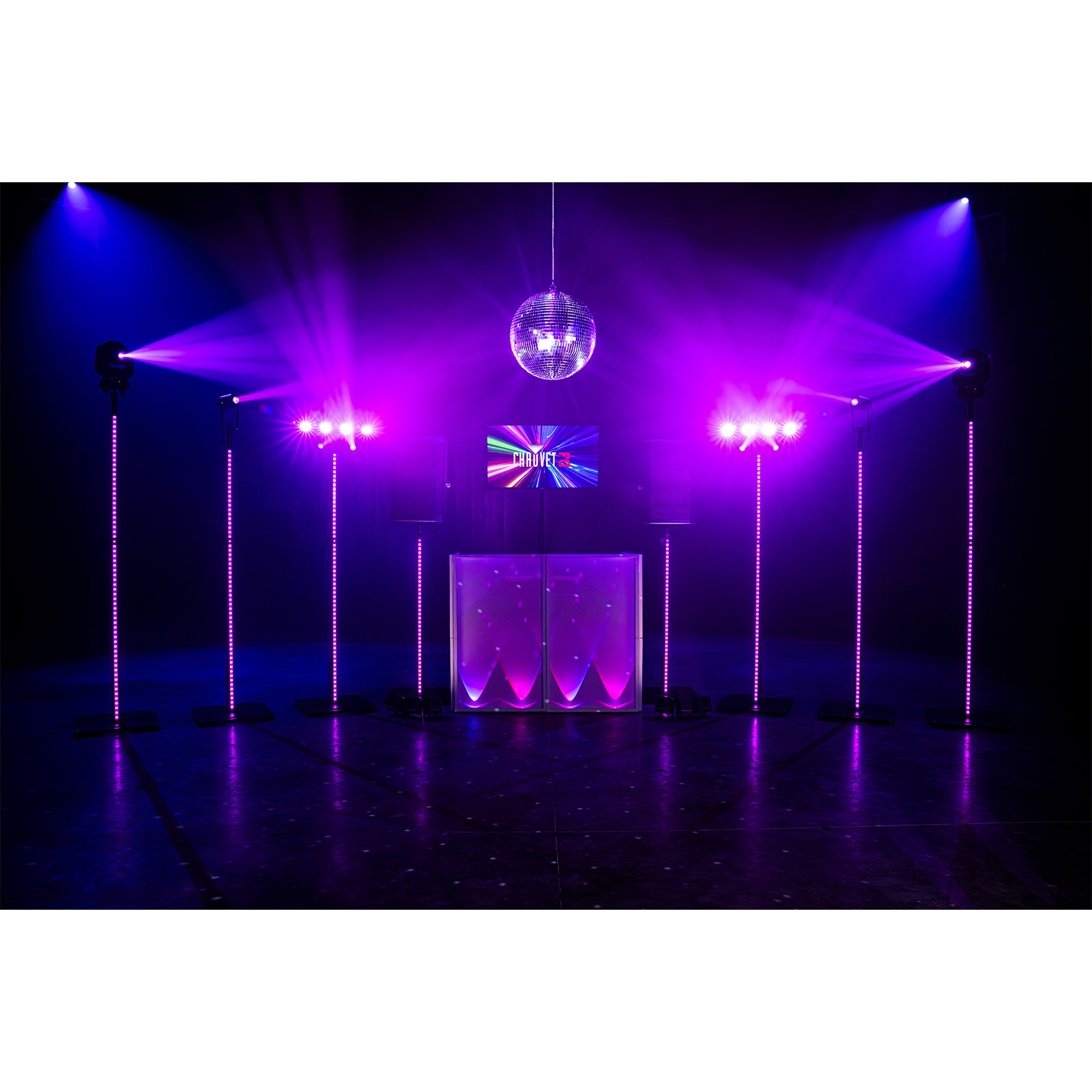 Chauvet DJ FLEXstand FX ILS Lighting Speaker Stand w Built-in LED Strip & Bags