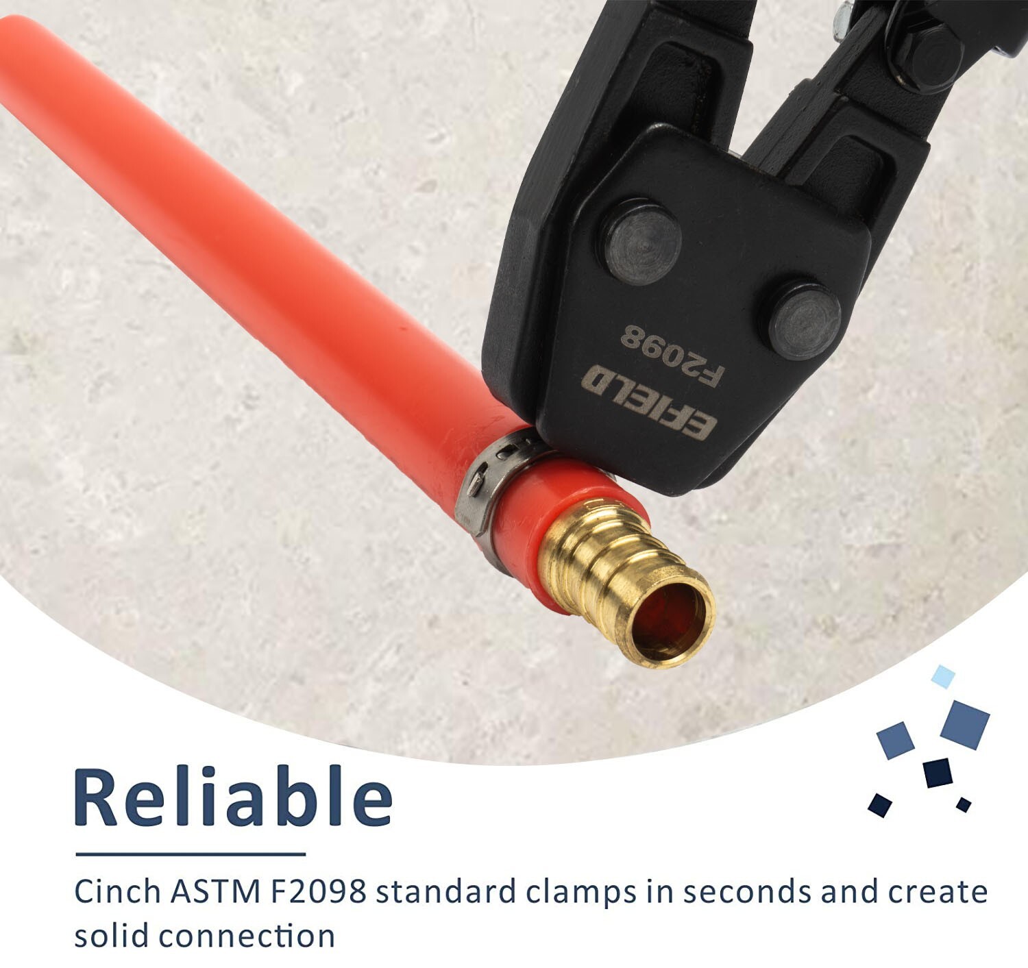 EFIELD PEX Cinch Clamps Crimping Tool for SS Clamps 3/8"-1"& Go/No-Go Gauge