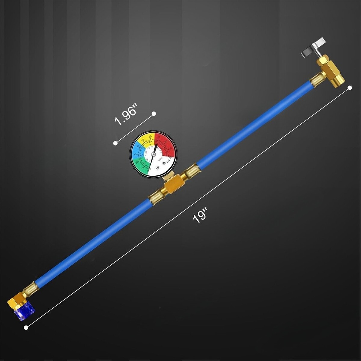 Self-Sealing R134A Refrigerant Recharge Kit, AC Recharge Hose Kit with Gauge NEW