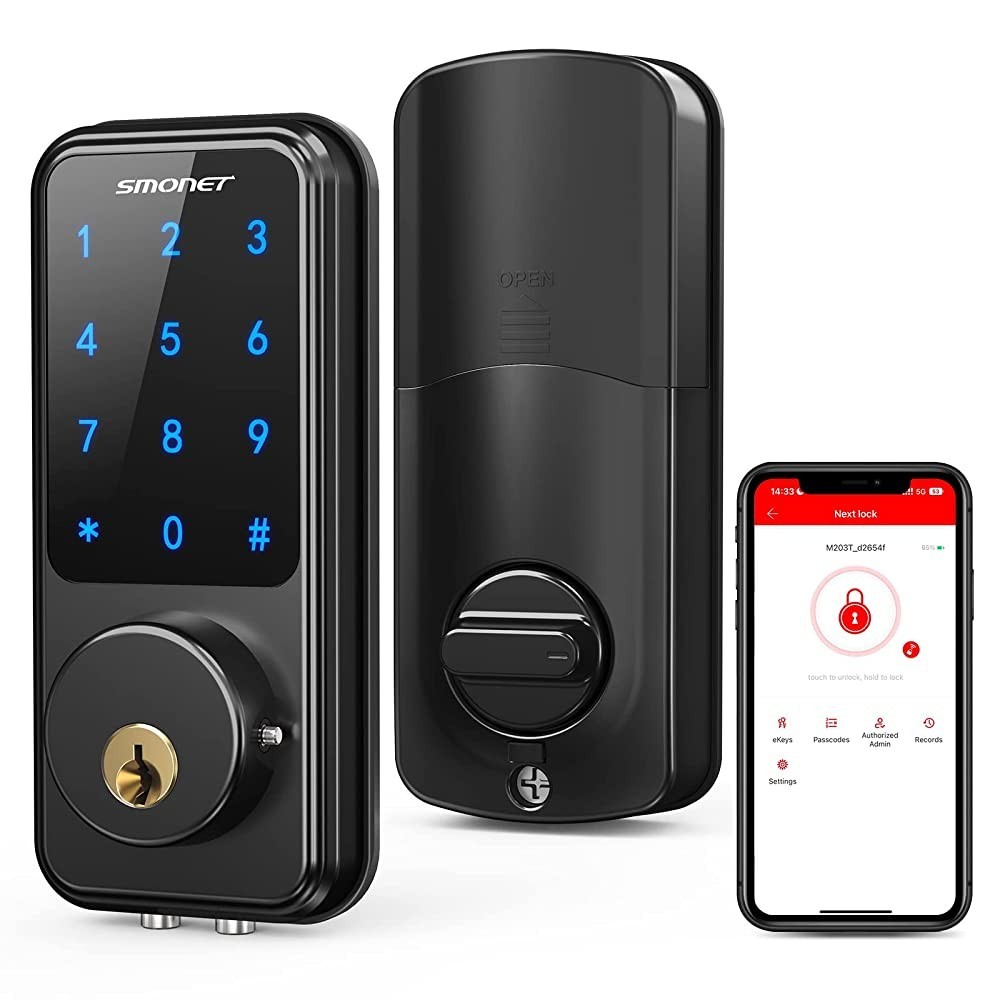 SMONET Smart Front Door Lock Set with Handle Keyless Entry Digital Touchscreen
