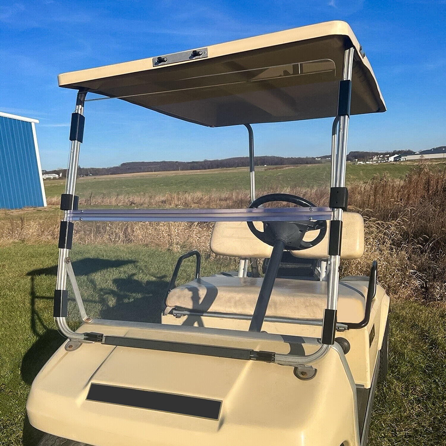 For Club Car DS 1982-2000.5 New Clear Golf Cart Windshield Folding Windscreen