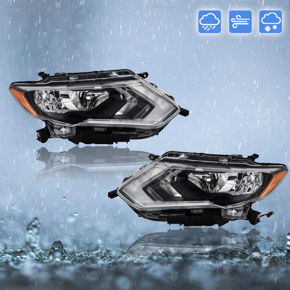 Fit For nissan Rogue 2017-19 Headlights Halogen Factory LED DRL Pair Left+Right
