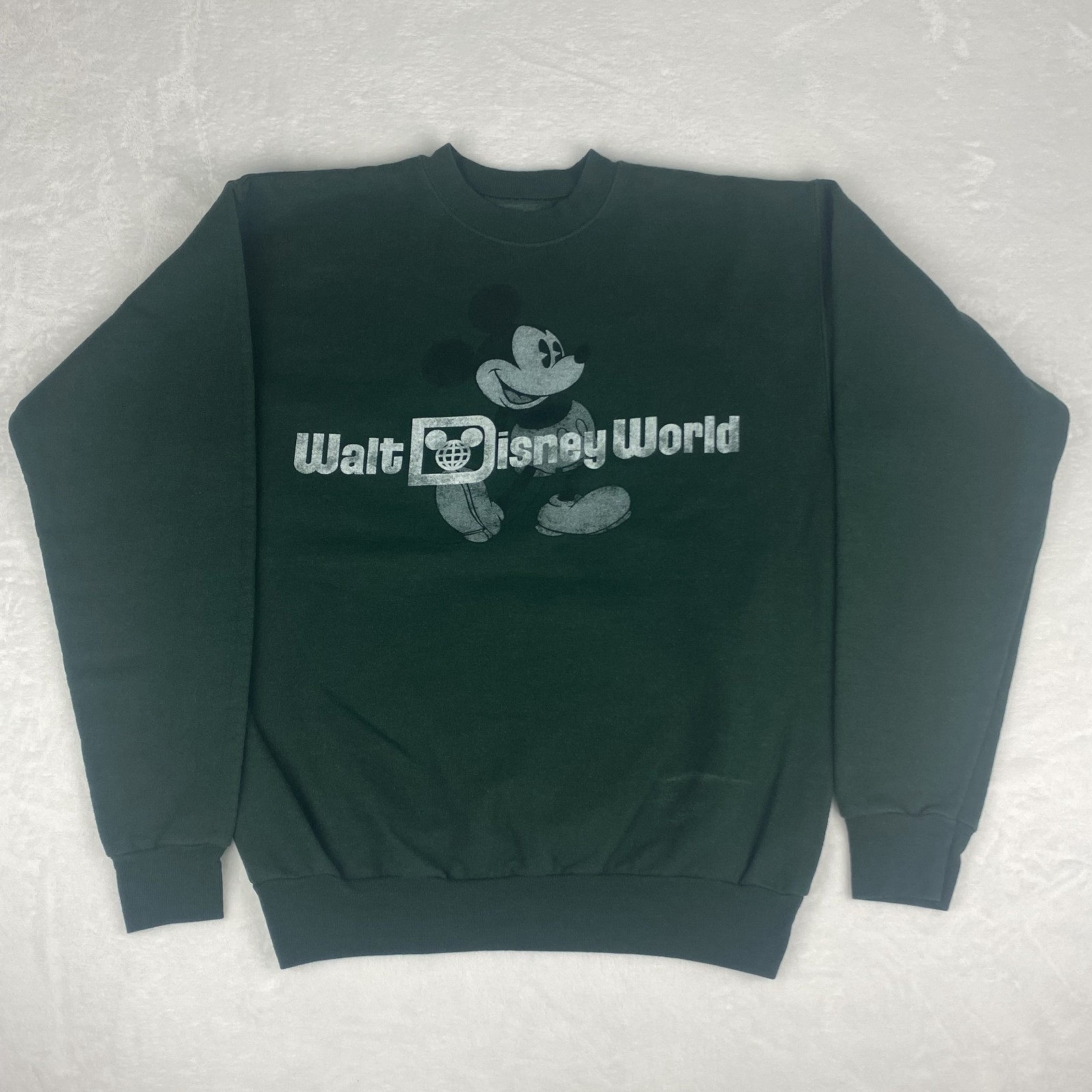 Disney Mickey Mouse Graphic Sweater Adult Small Green Sweatshirt Pullover