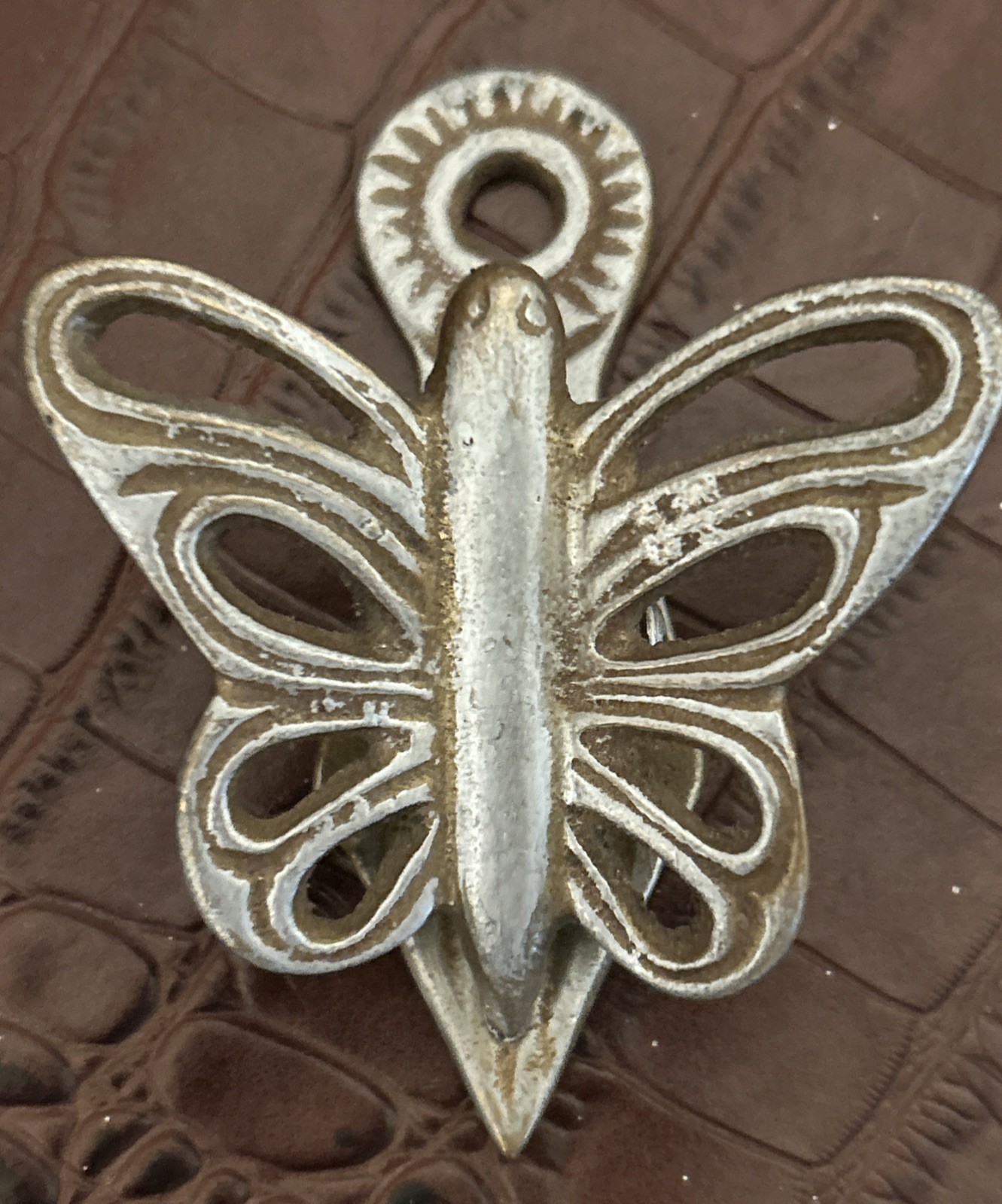Brass Butterfly Hanging Wall Clip Silver Color Made In India Paperclip