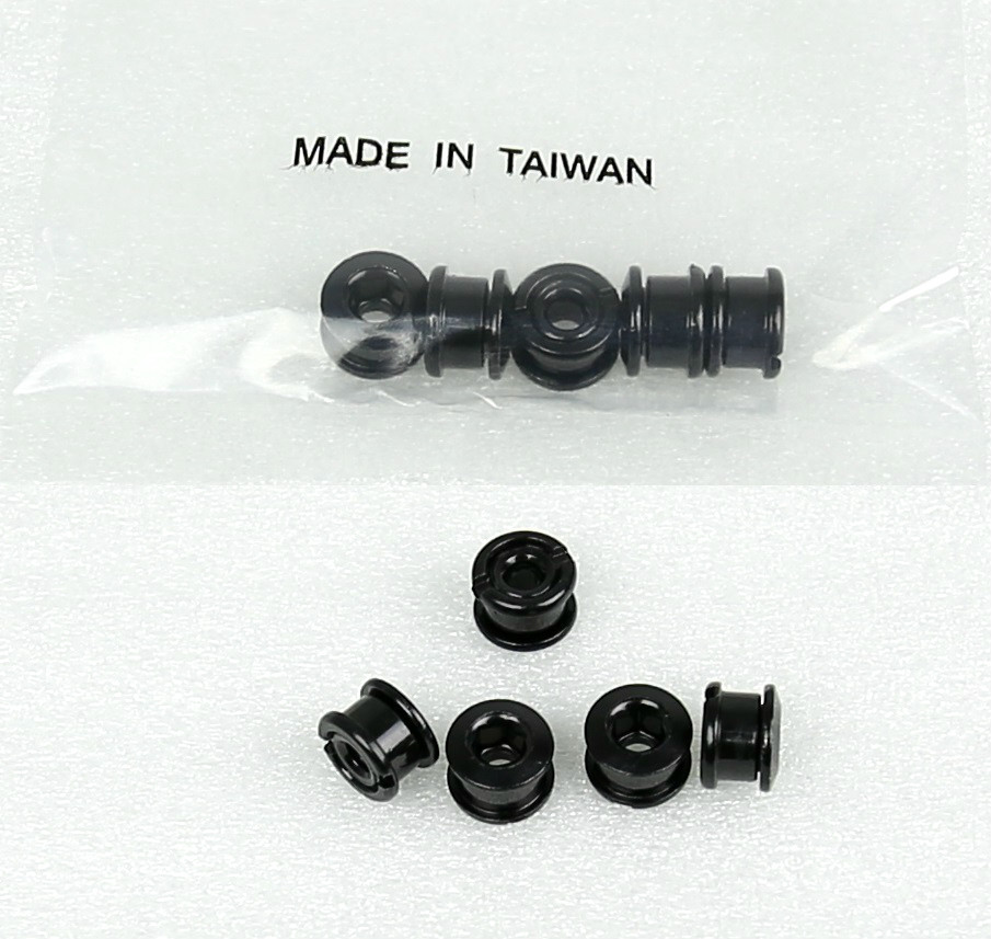 BICYCLE BIKE STEEL 6.5mm SINGLE CHAIN RING CRANK NUTS BOLTS SCREW 5 SETS BLACK