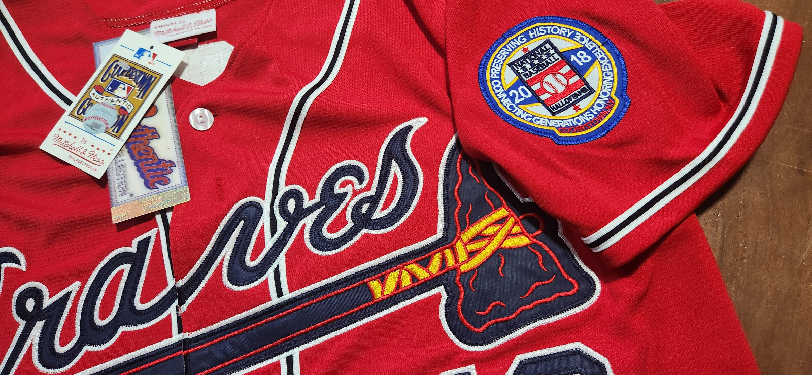 Brand New! Red Atlanta Braves #10 Chipper Jones 2Patches Stitched LIMITED Jersey