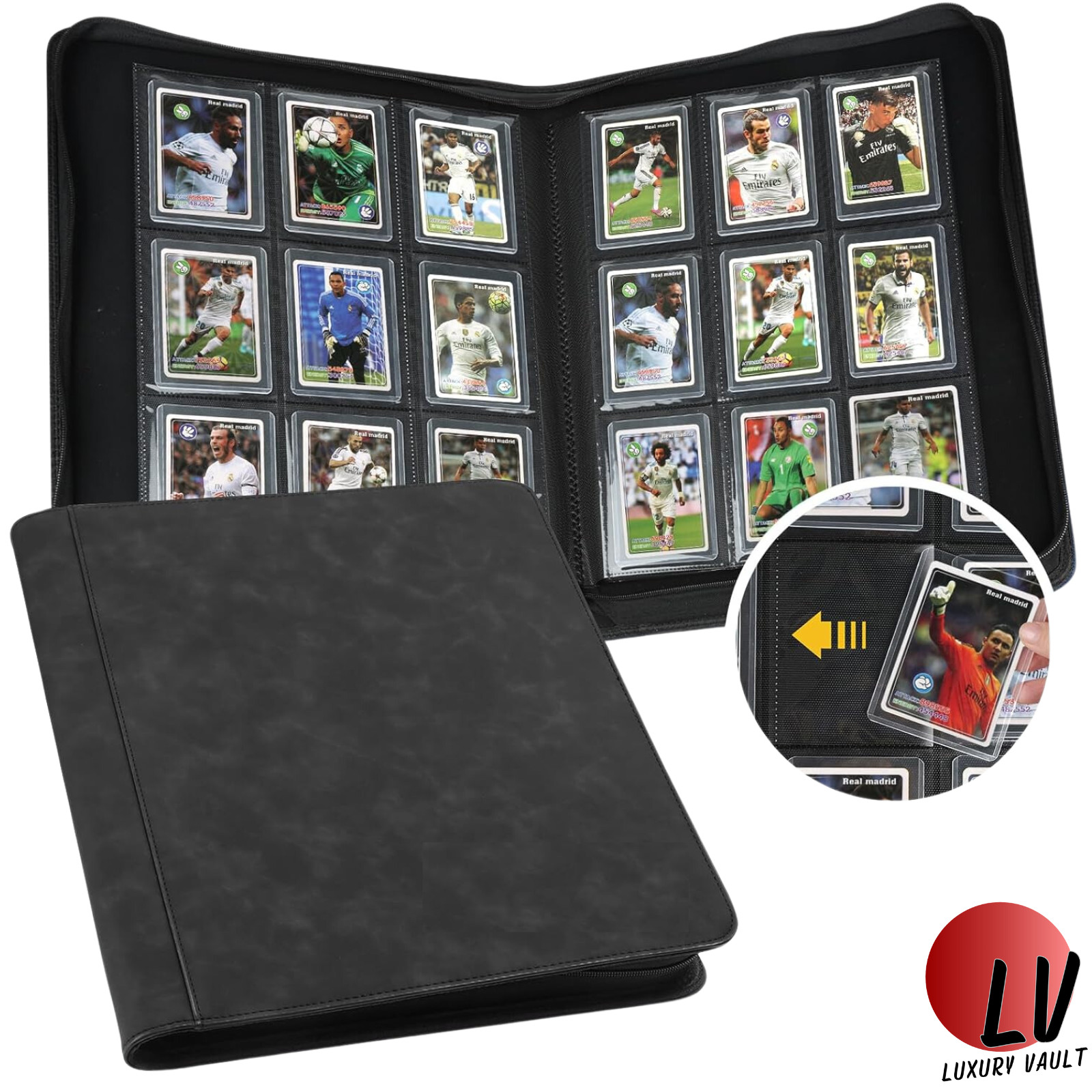 Toploader Binder Card Storage, 288 Pockets Top loader Trading Card Album Zipper