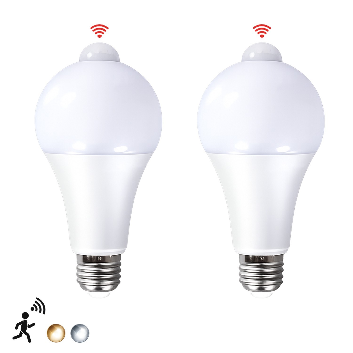 4x Dusk to Dawn E27 PIR Motion Sensor Lamp 12W LED Bulb Infrared Motion Light