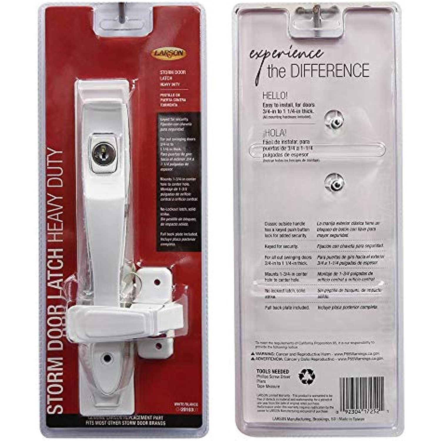 Larson Certified Storm Door Push-Button Heavy-Duty Latch with Key Handle Set