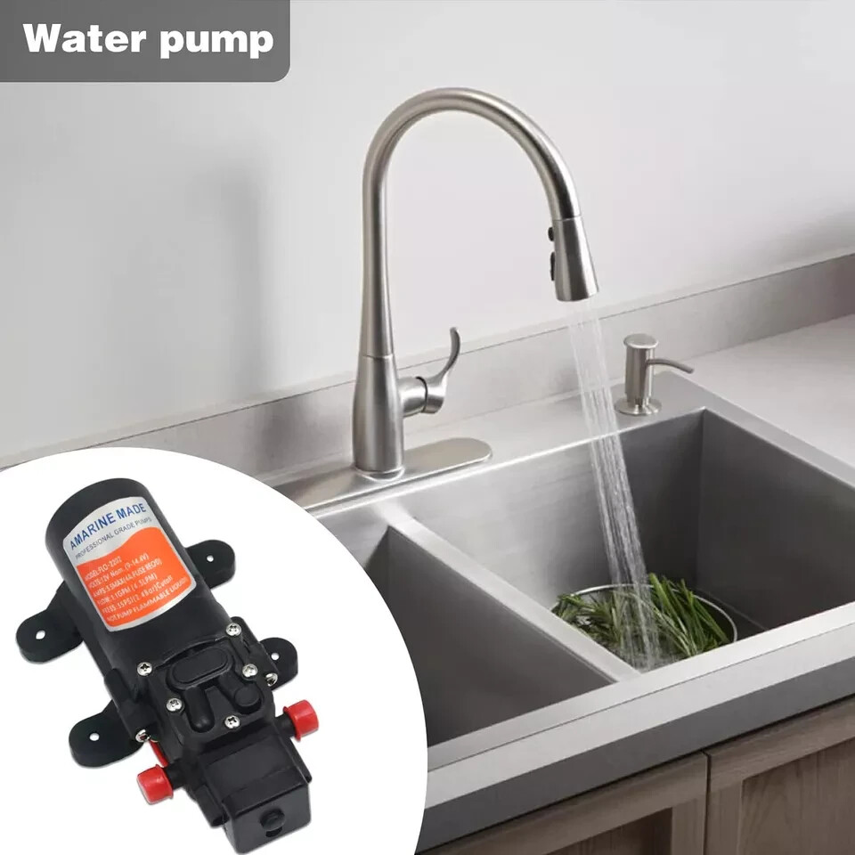 12V 35 PSI Water Pressure Diaphragm Pump Self Priming Pump for Caravan RV Boat