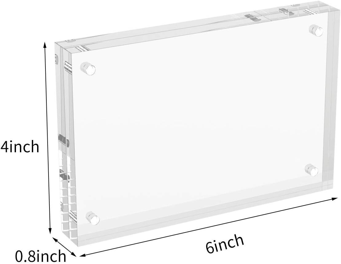 6 Pack Acrylic Picture Photo Frame Magnetic 4x6 Clear Free standing 4x6“