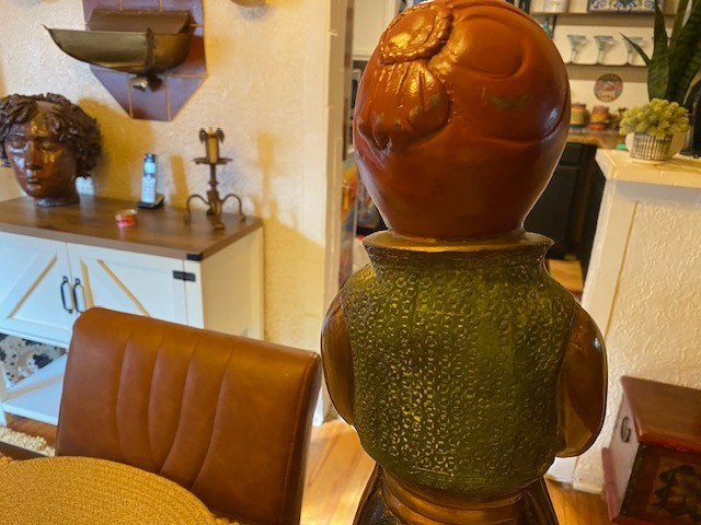 ANTIQUE BRONZE MIDDLE EASTERN COLD PAINT , NUBIAN?CANDELABRA! 16 LBS EACH!