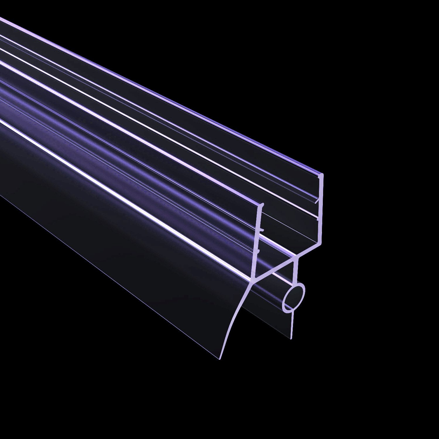 2-Pack Shower Door Bottom Seal Plastic Strips 36" Length Glass Door Seal Strip