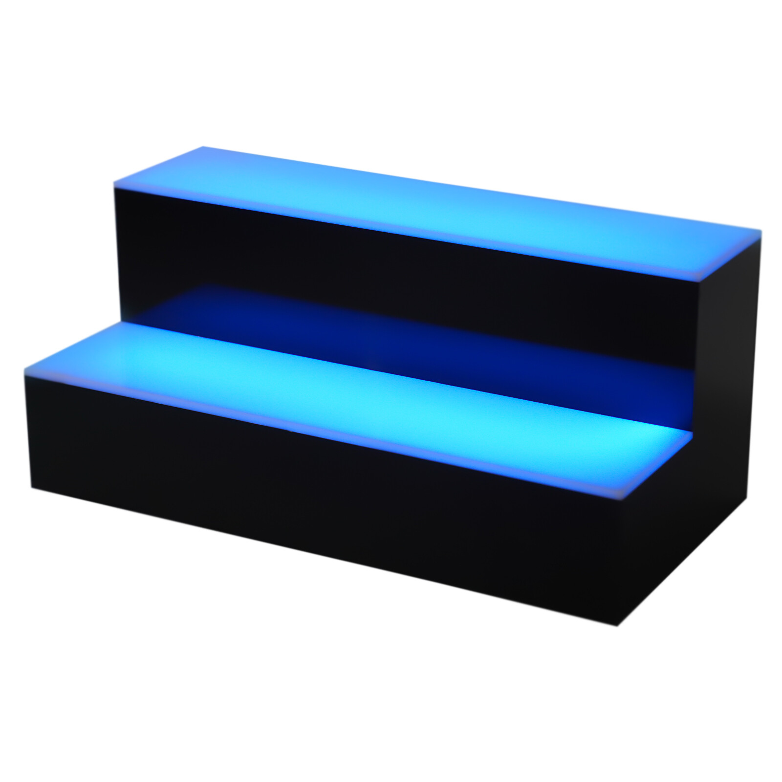 2 Tier LED Lighted Liquor Bottle Display Shelf - Glowing Bar Stand