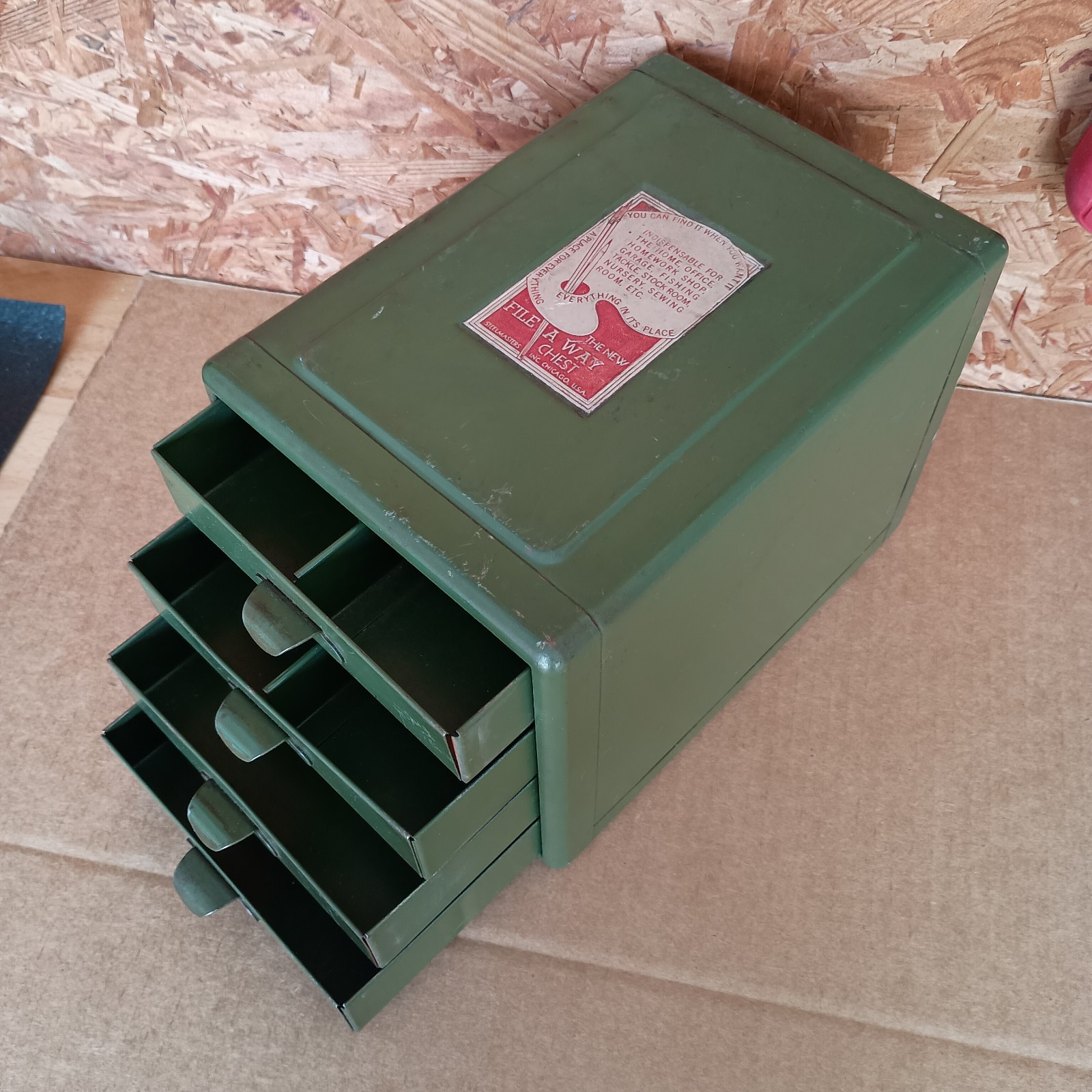 Vintage Steelmasters File-A-Way Chest Small Parts 4-Drawer Metal Cabinet
