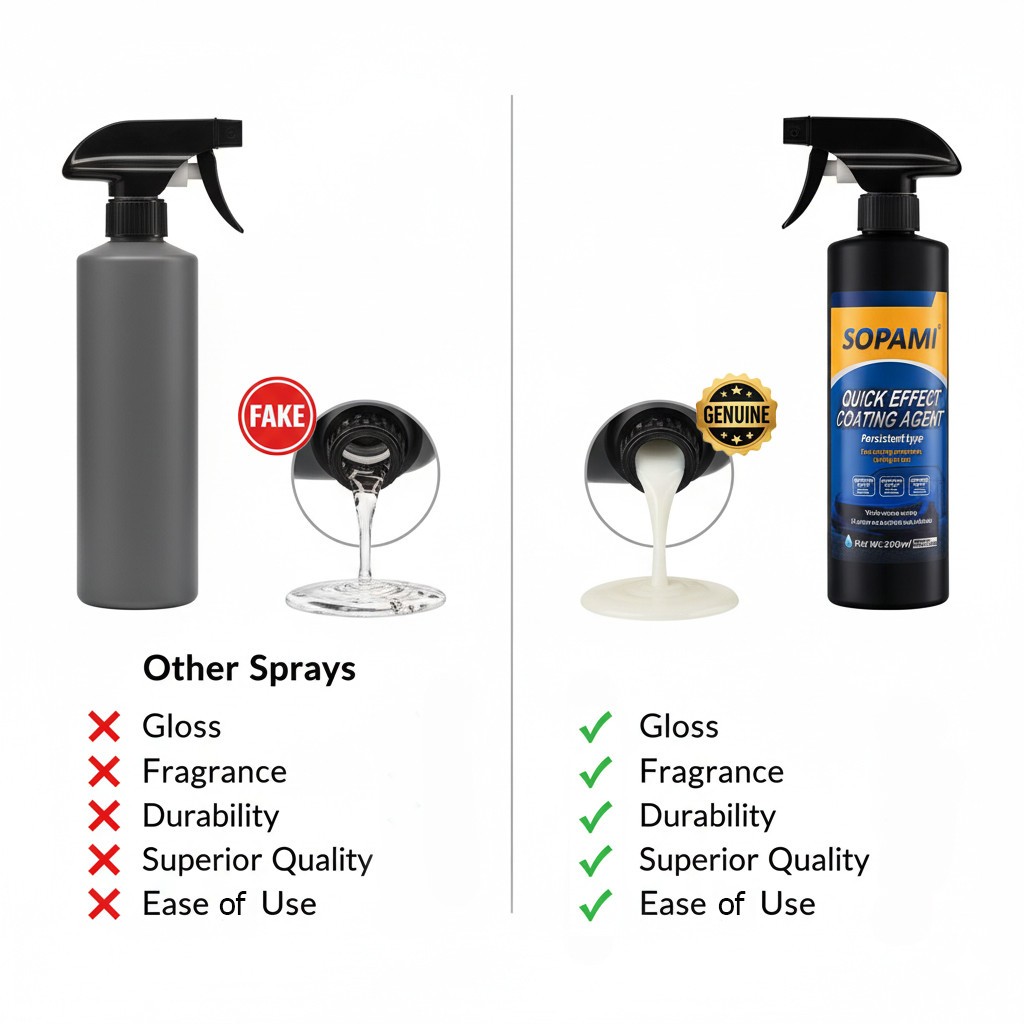 Sopami Car Coating Spray - 16.9 fl oz Waterless Ceramic Coating Car Wax (500ml)