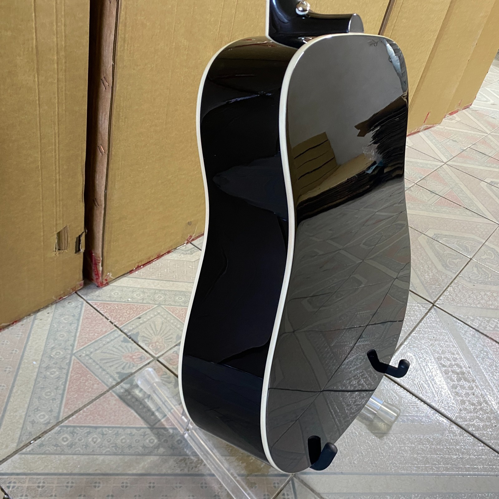 The Raven Acoustic Electric Guitar Black rosewood fretboard