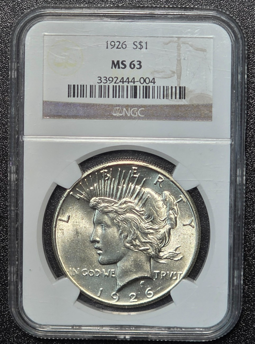 1926 Peace Silver Dollar MS63 NGC - Nice Luster #4004