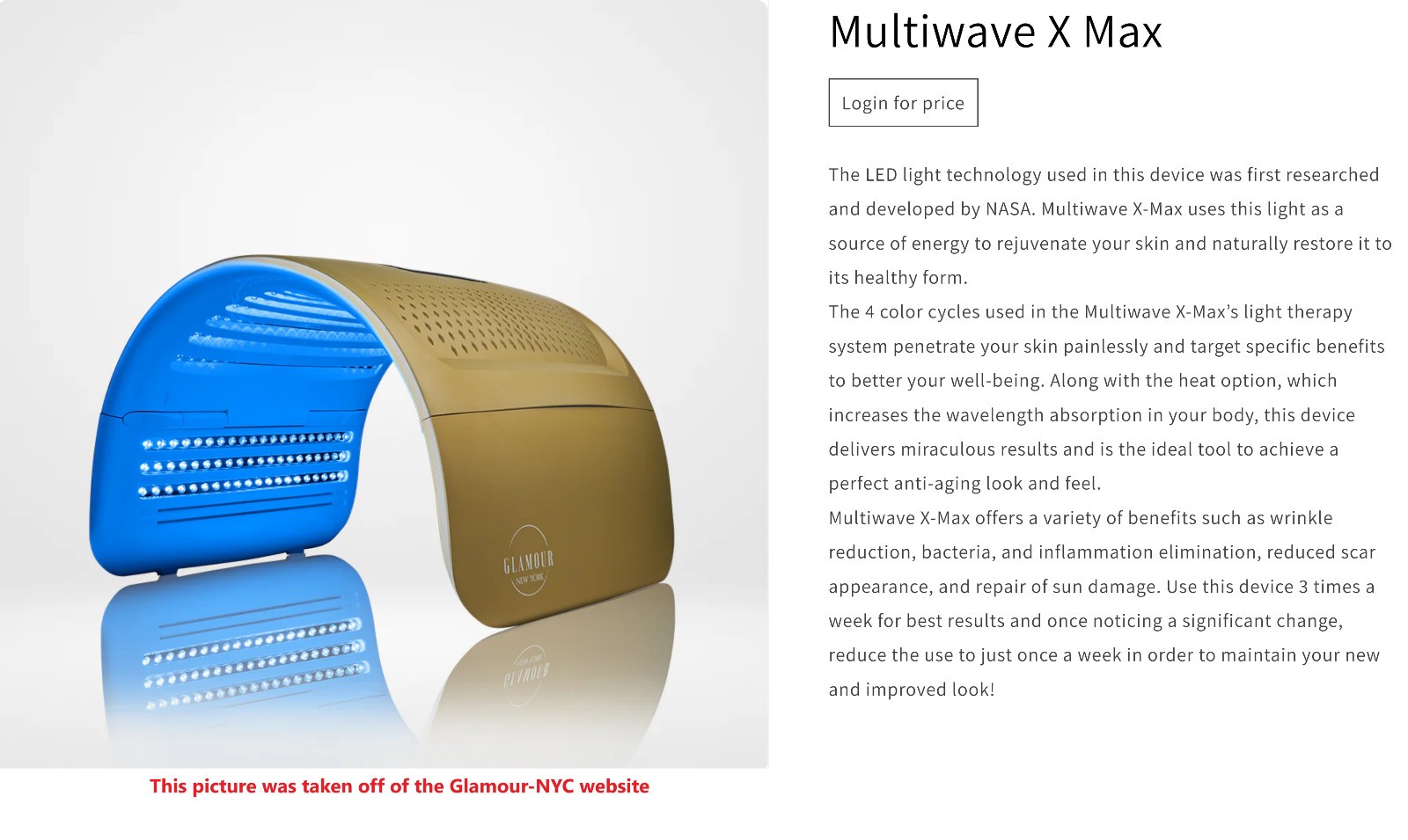 Glamour NYC Multiwave X Max LED Light Technology - Opened Box, Never Used