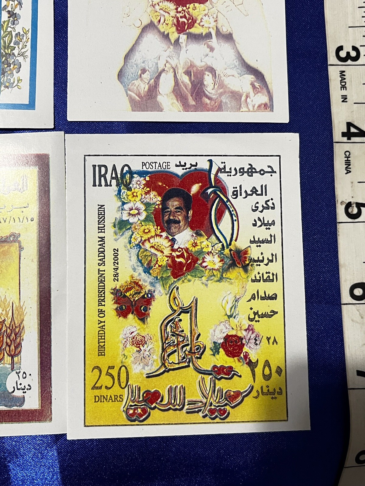 Iraq- Vintage Iraqi Commemorative Souvenir Sheets Saddam Hussein lot of 4