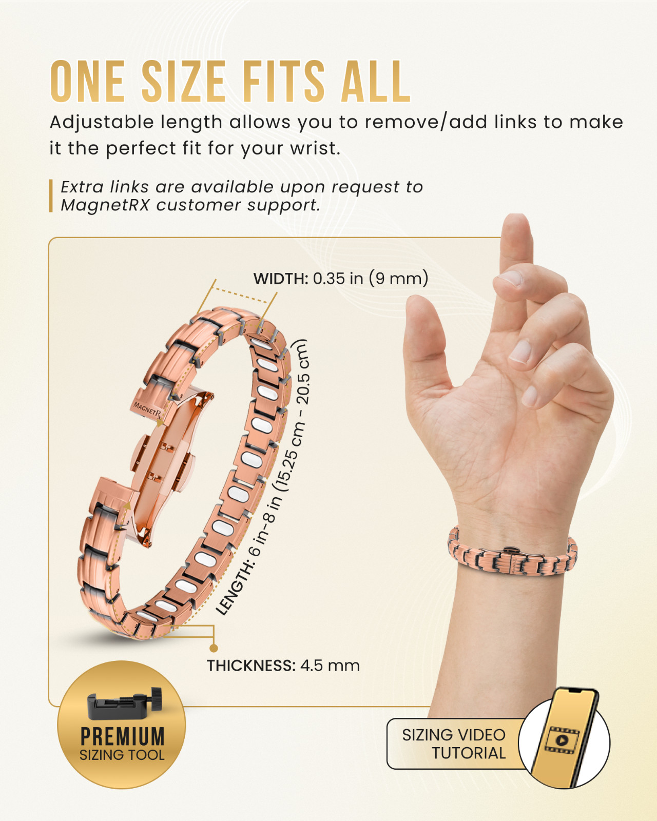 MagnetRX® Magnetic Copper Bracelets for Women Ultra Strength Magnetic Bracelets