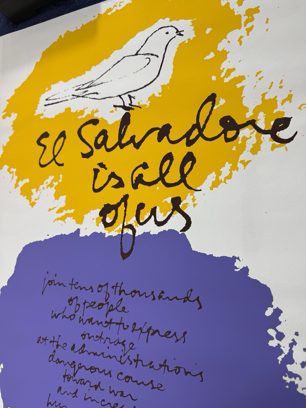 Protest Poster March on the Pentagon May 1981 Anti War El Salvador is All Of Us