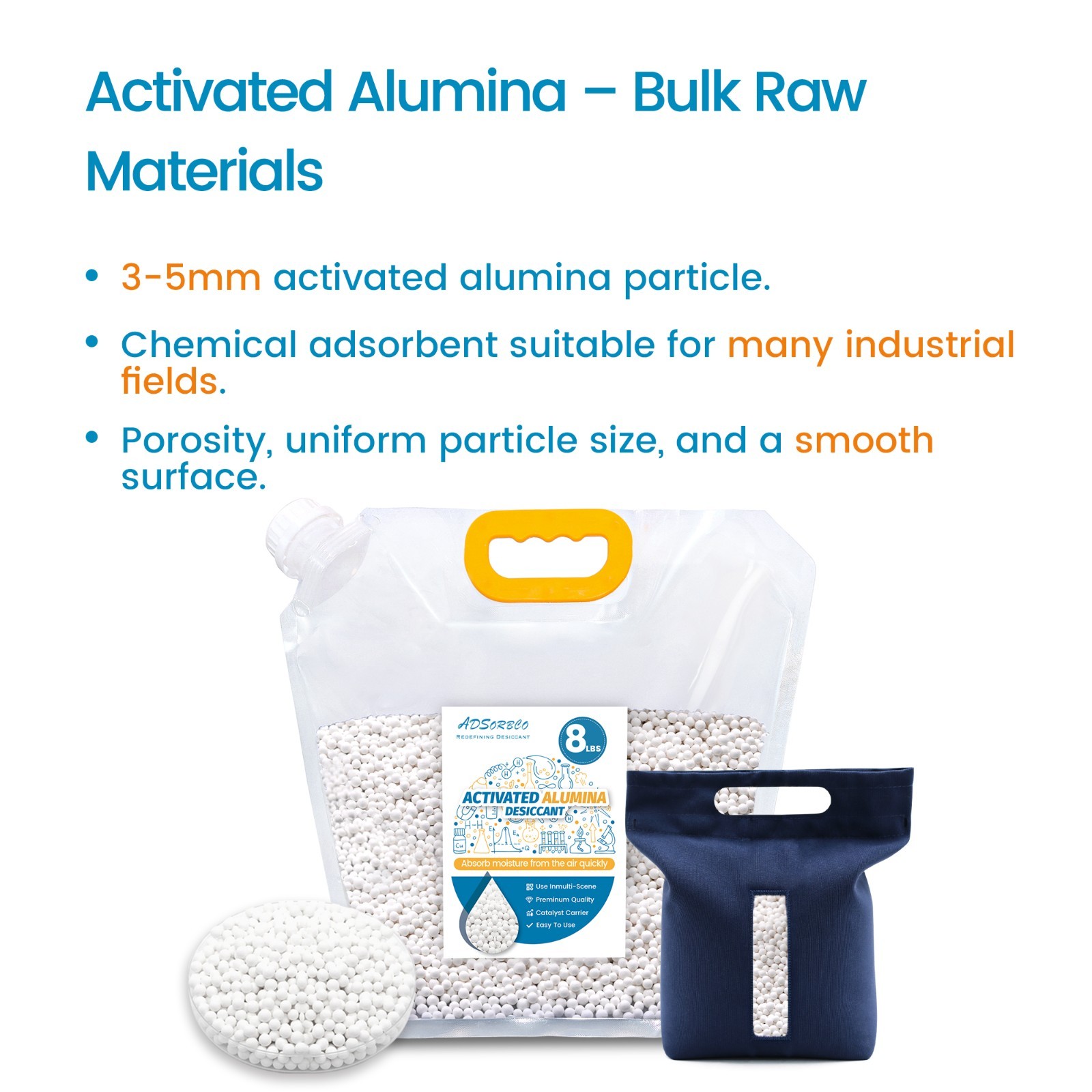 8 LBS Adsorbco Activated Alumina Desiccant with 2 bags