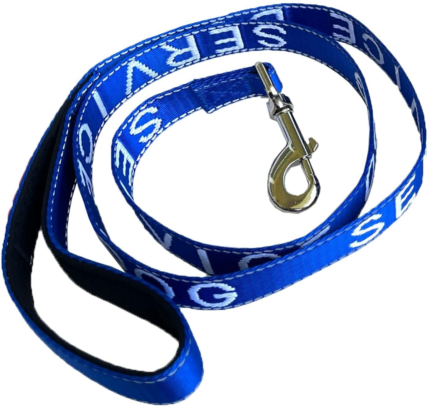 Albcorp Service Dog Leash - Embroidered- Padded Neoprene Handle and Reflective