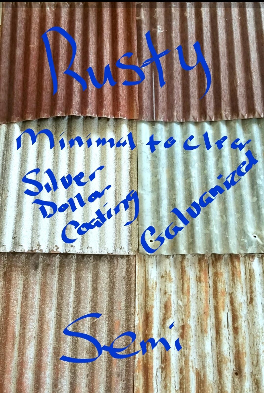 SALE! 10 pcs 11 1/2" x 11 1/2" RECLAIMED CORRUGATED METAL TIN ROOFING PANELS