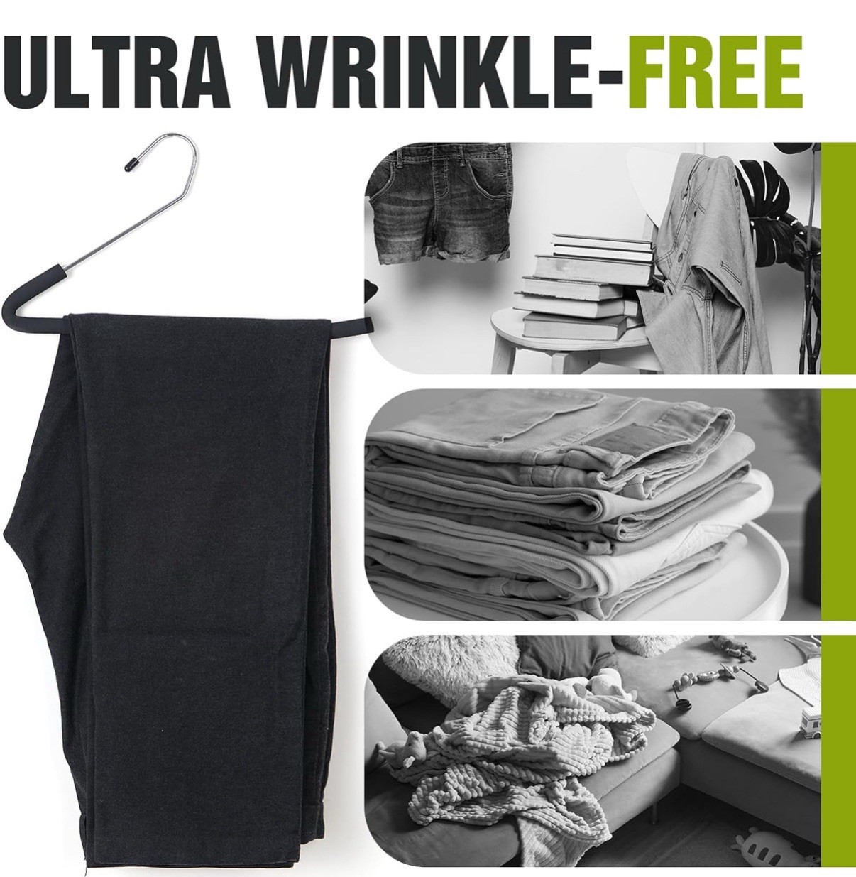 Open Ended Non Slip Sponge Padded Pants Hangers - Chrome Plating Foam Heavy D...