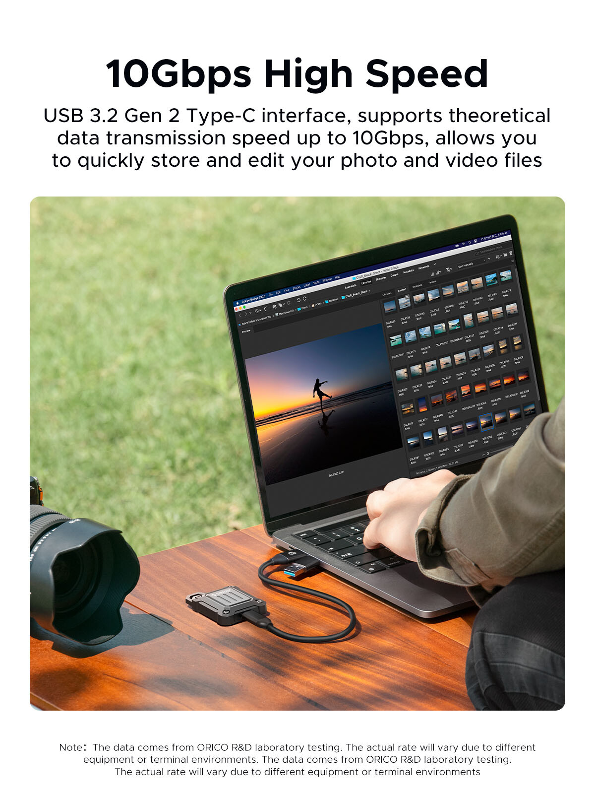 ORICO M.2 NVMe 2230 SSD Enclosure USB C Type-C 10Gbps Phone 15 Pro/Pro Max US
