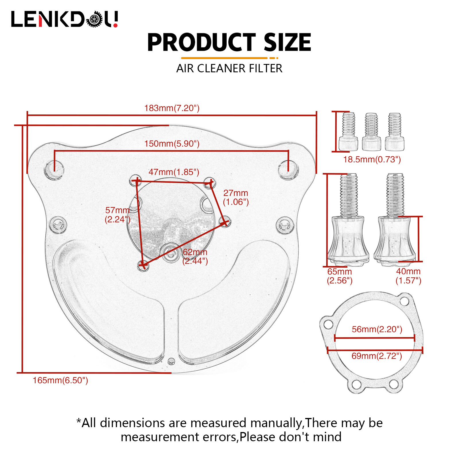 Air Cleaner Intake Filter For Harley Dyna Softail Touring Road King Street Glide