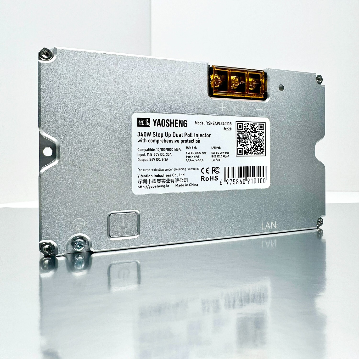 YAOSHENG 340W Step Up Dual PoE Injector for Starlink HP