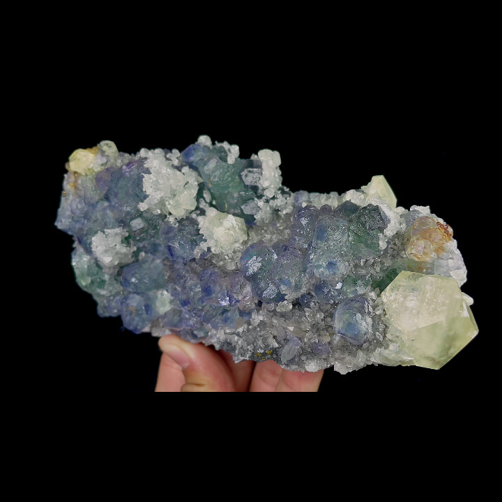 1.7kg Natural Blue Fluorite and Calcite Mineral Specimen/China Healing Decor