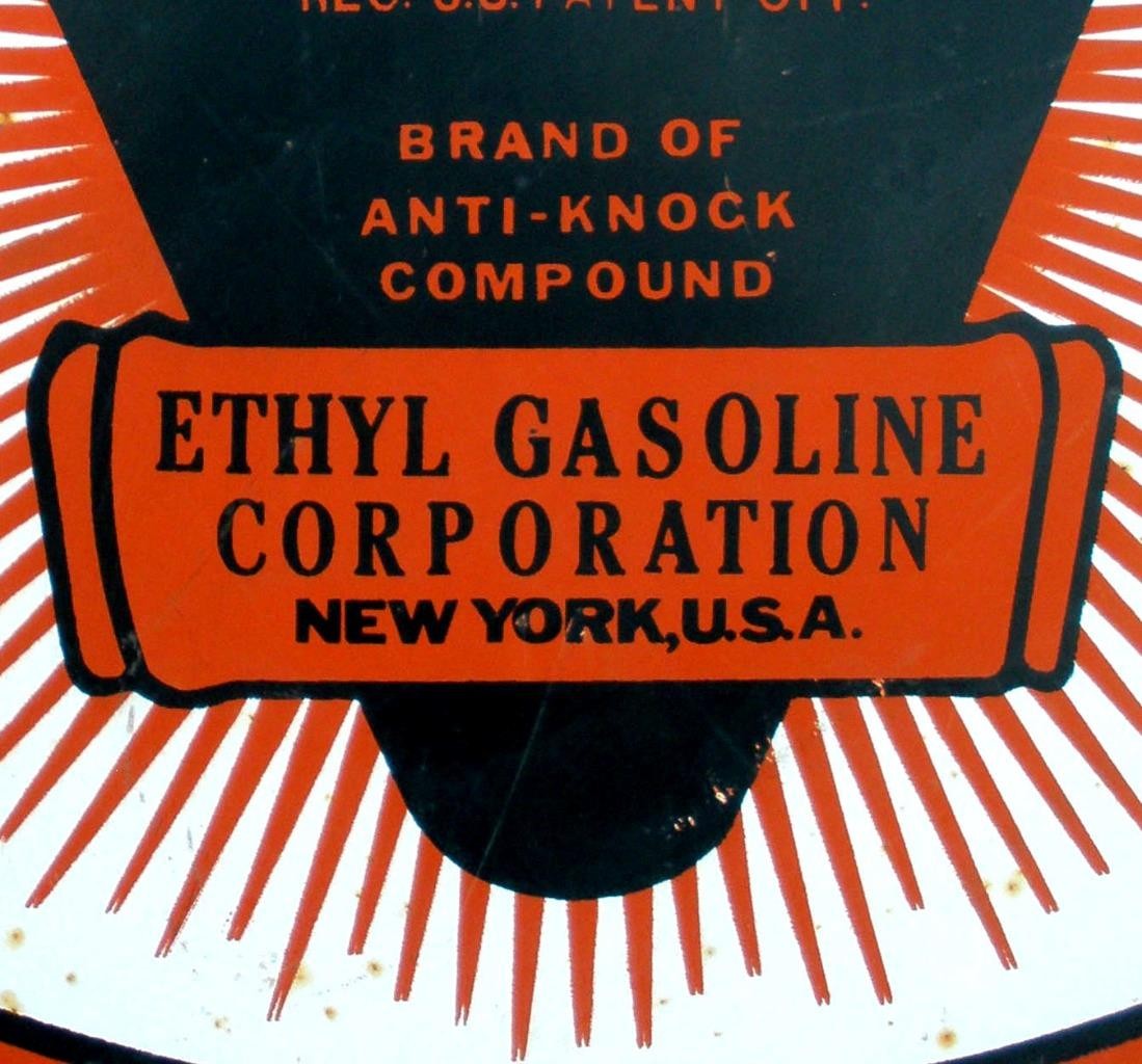 Vintage TYDOL Ethyl Auto Oil Gasoline Porcelain Metal 25.5x25.5 Plaque Sign