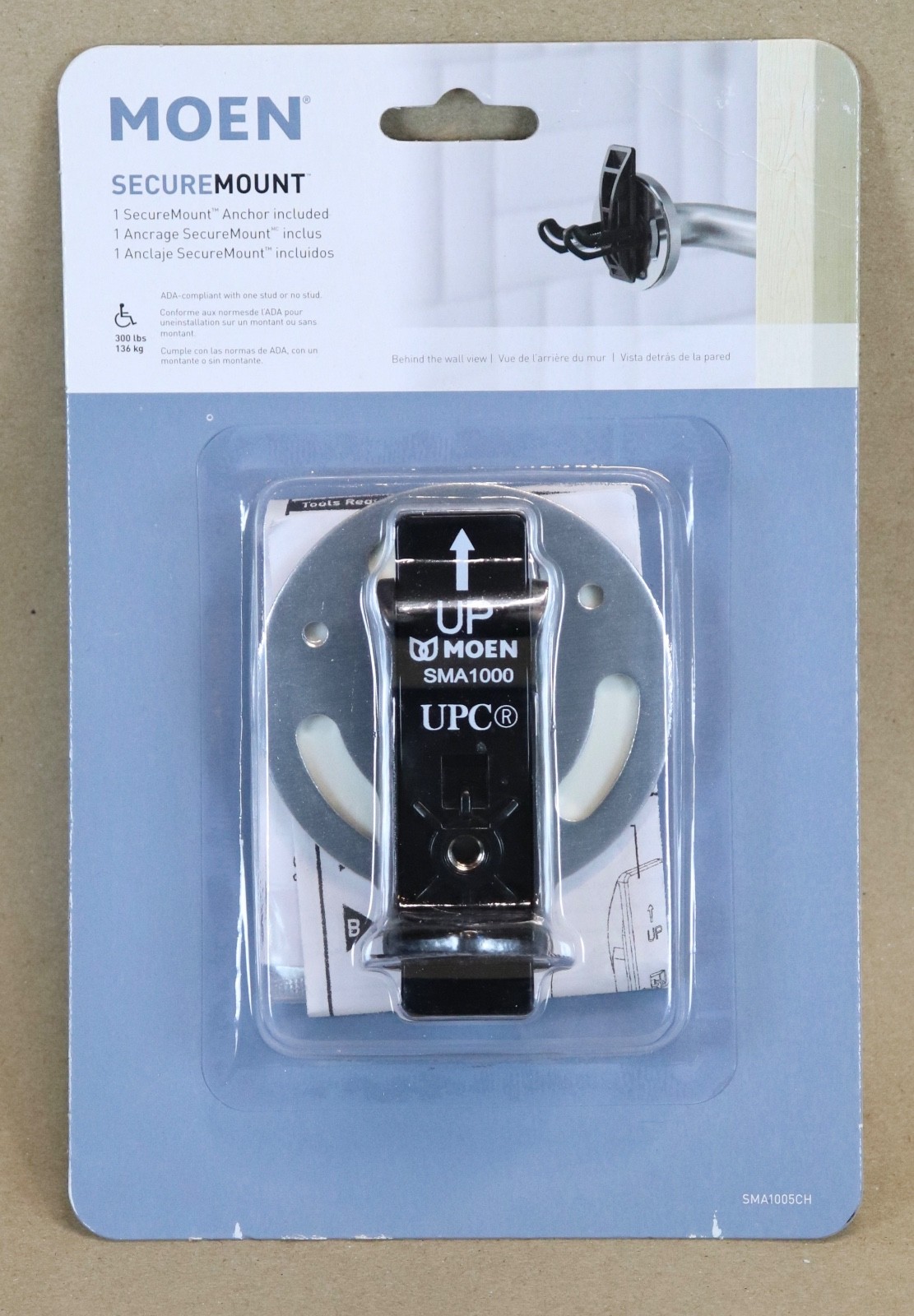 Moen Secure Mount Anchor SMA1005CH Brand New 300 lbs ADA-Compliant