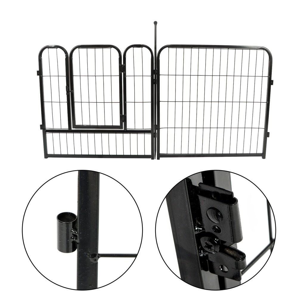 Dog Playpen 24 Inch 16 Panels Heavy Duty Metal Pet Exercise Pen Indoor Outdoor