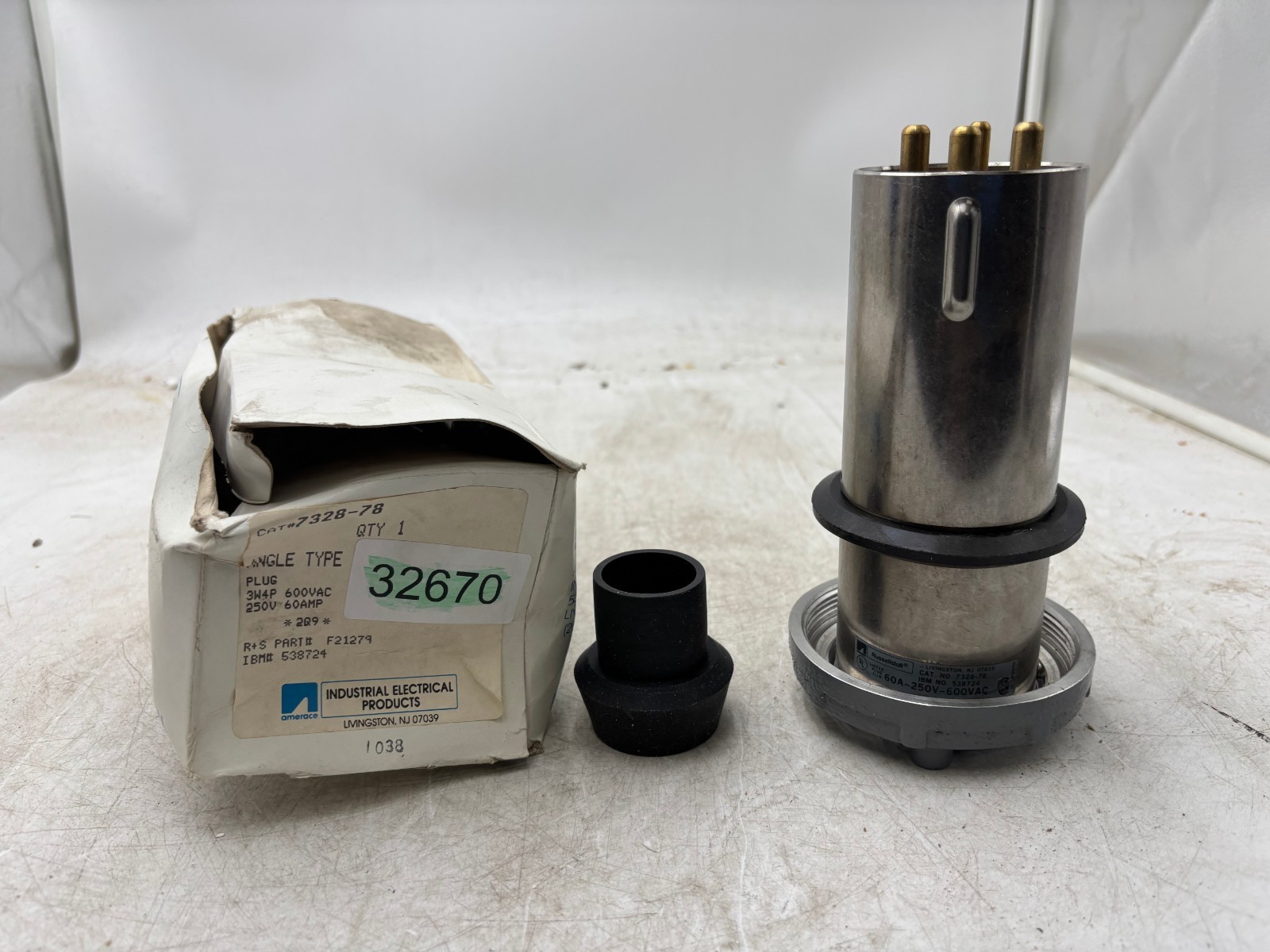 Russellstoll 7328-78 Pin & Sleeve 60 Amp 250V 600 Vac